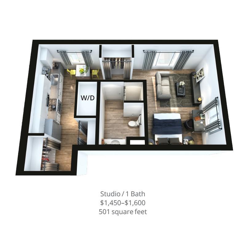 828 Lofts Unit-A2-2 render