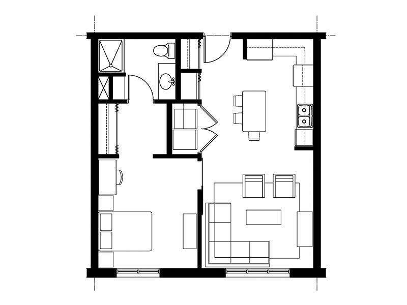 828 Lofts Unit-B floorplan