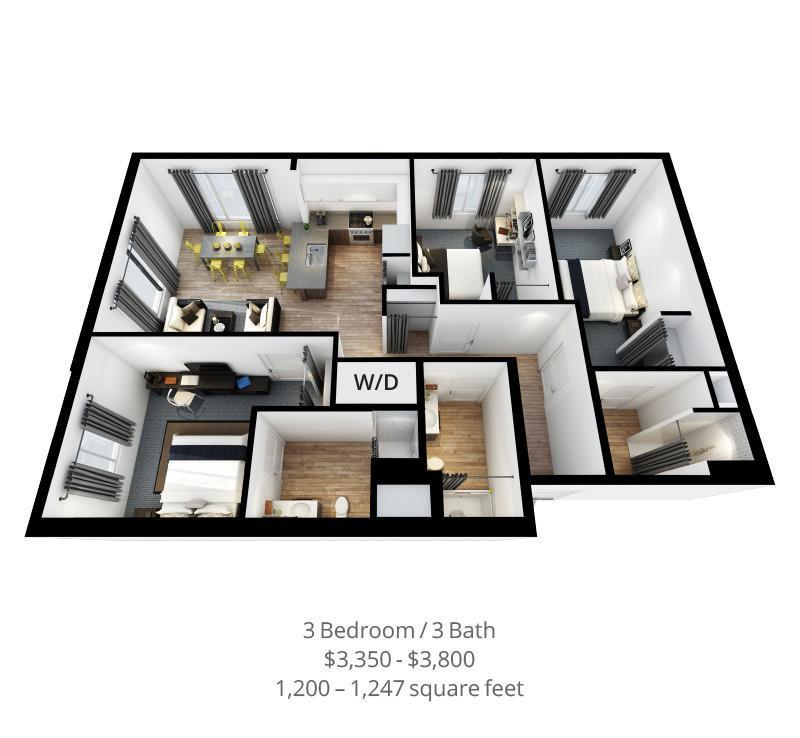 828 Lofts Unit-D2-2 render